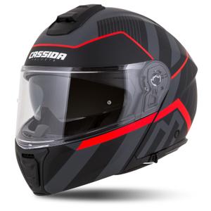 Cassida Modulo 2.1 Profile flip-up motorcykelhjelm mat sort-grå-rød