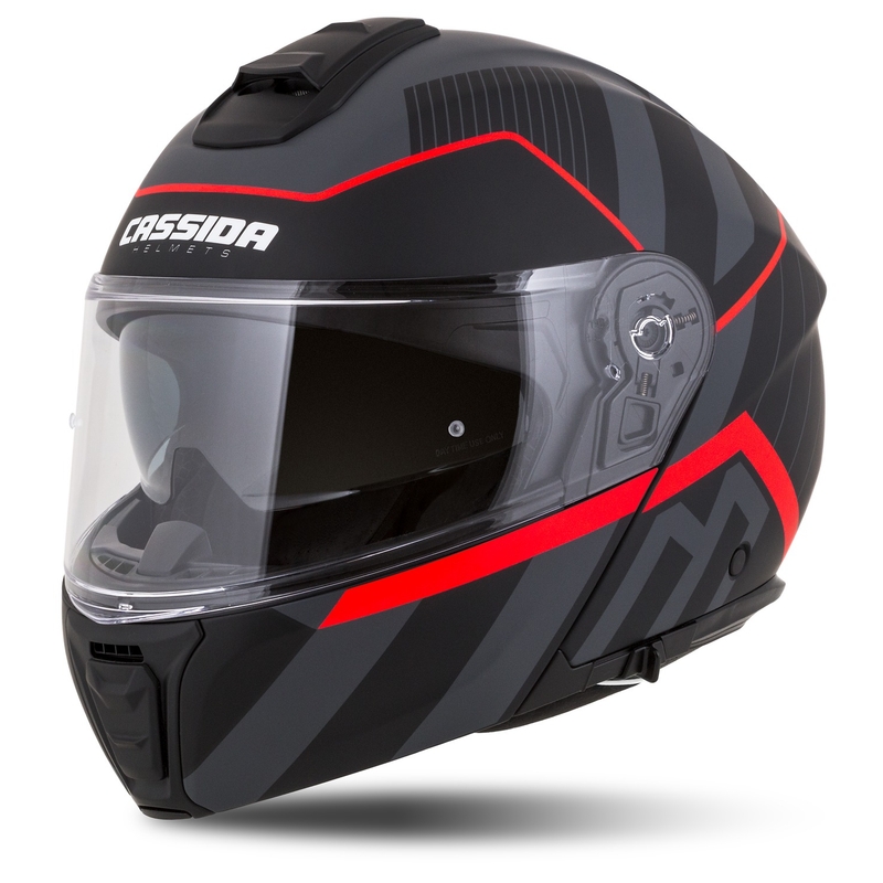 Cassida Modulo 2.1 Profile flip-up motorcykelhjelm mat sort-grå-rød