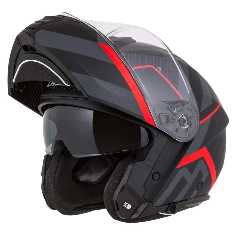 Cassida Modulo 2.1 Profile flip-up motorcykelhjelm mat sort-grå-rød
