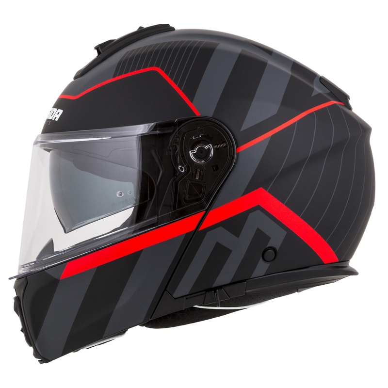 Cassida Modulo 2.1 Profile flip-up motorcykelhjelm mat sort-grå-rød