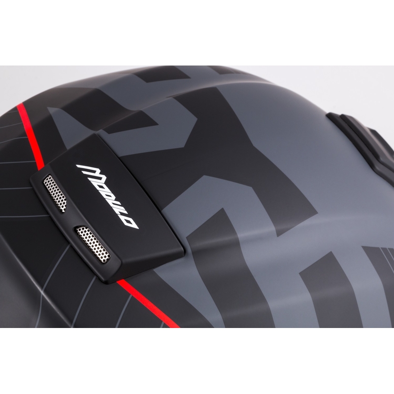 Cassida Modulo 2.1 Profile flip-up motorcykelhjelm mat sort-grå-rød