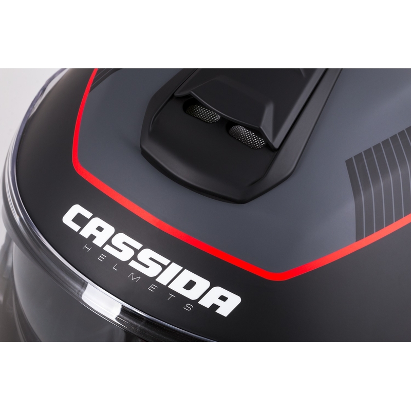 Cassida Modulo 2.1 Profile flip-up motorcykelhjelm mat sort-grå-rød