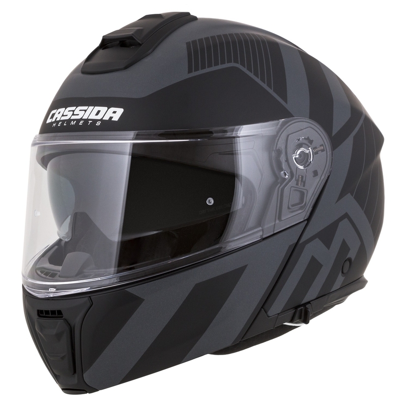 Cassida Modulo 2.1 Profile Vision flip-up motorcykelhjelm mat sort-grå reflekterende