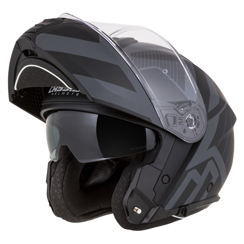 Cassida Modulo 2.1 Profile Vision flip-up motorcykelhjelm mat sort-grå reflekterende