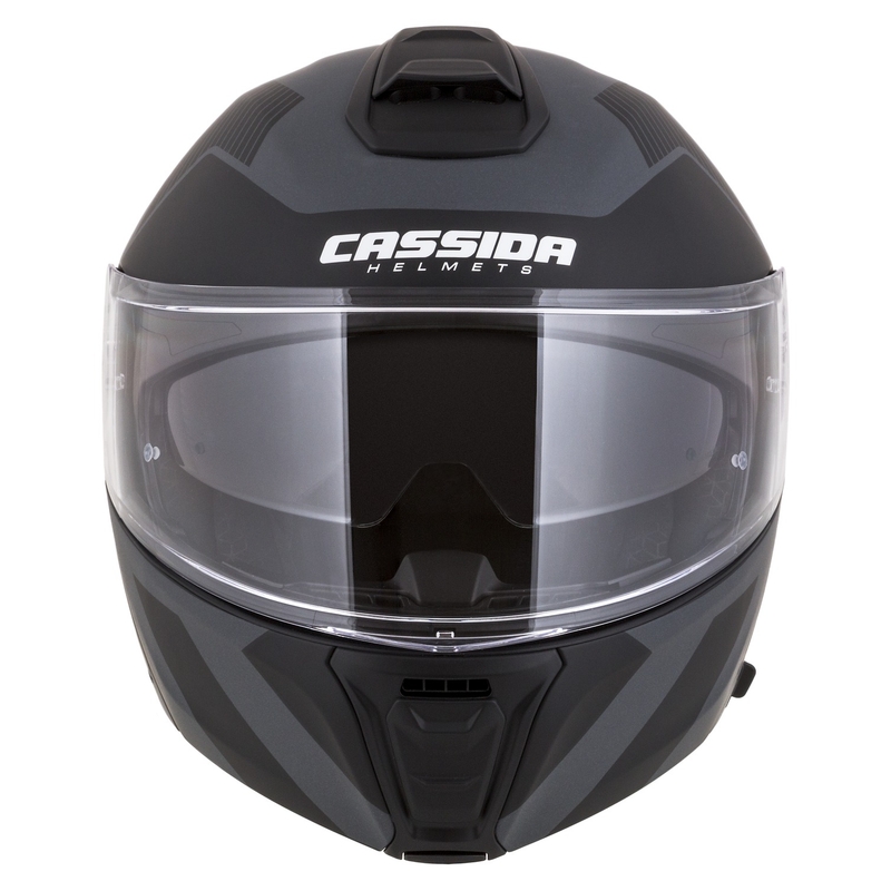 Cassida Modulo 2.1 Profile Vision flip-up motorcykelhjelm mat sort-grå reflekterende