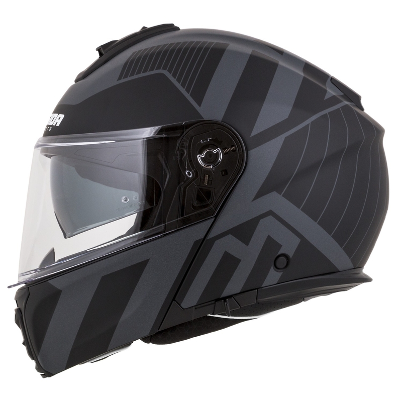 Cassida Modulo 2.1 Profile Vision flip-up motorcykelhjelm mat sort-grå reflekterende