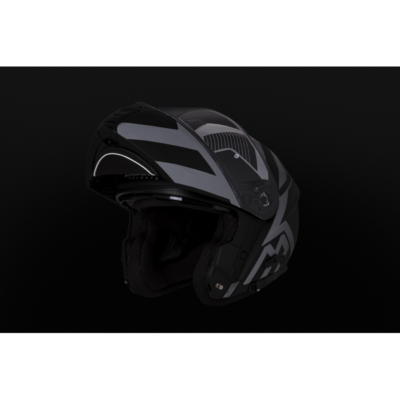 Cassida Modulo 2.1 Profile Vision flip-up motorcykelhjelm mat sort-grå reflekterende