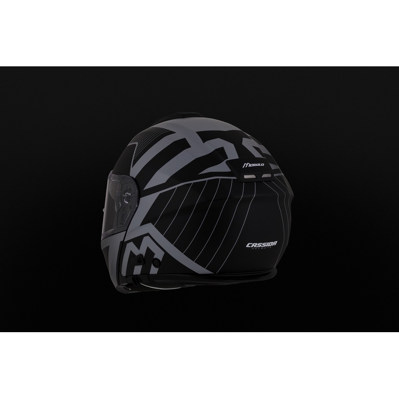 Cassida Modulo 2.1 Profile Vision flip-up motorcykelhjelm mat sort-grå reflekterende
