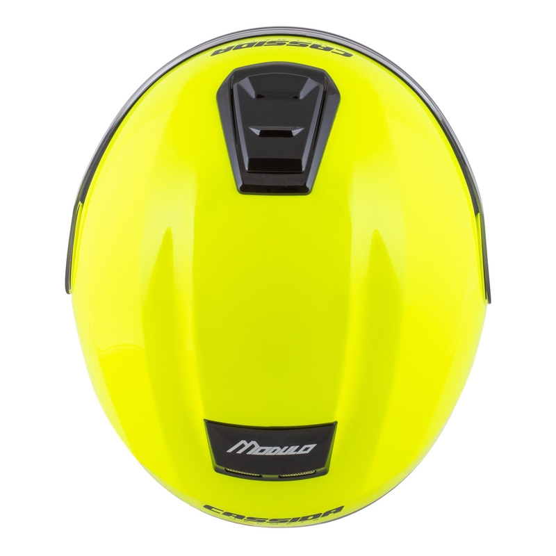 Cassida Modulo 2.1 Compass fluo gul-sort-sølv-rød flip-up motorcykelhjelm