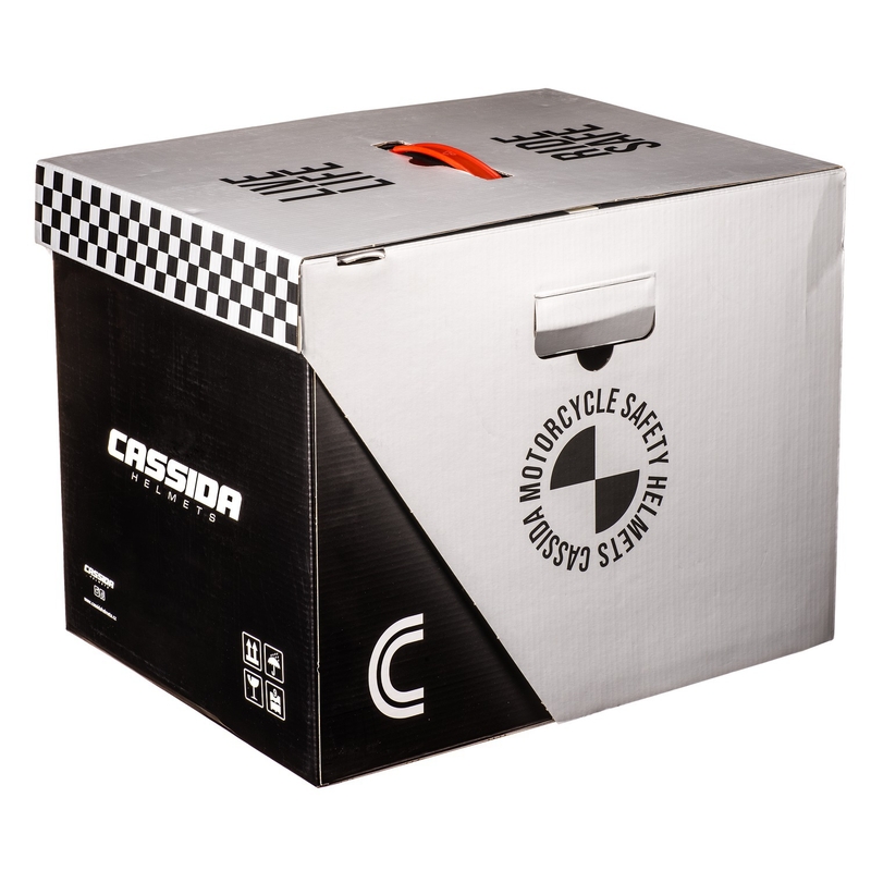 Cassida Modulo 2.1 Compass fluo gul-sort-sølv-rød flip-up motorcykelhjelm