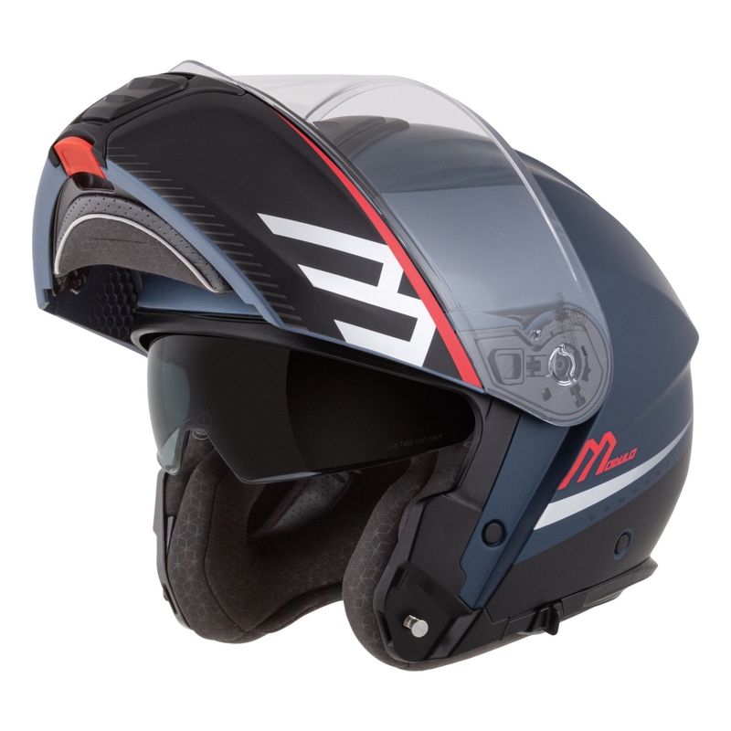 Cassida Modulo 2.1 Compass flip-up motorcykelhjelm mat blå perlemorsrød