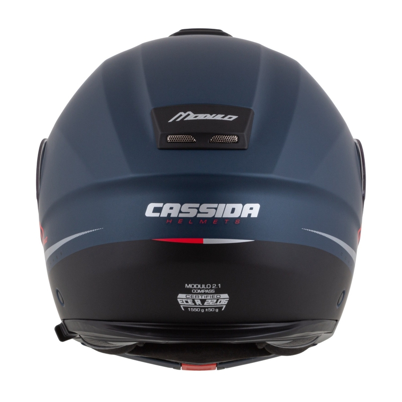 Cassida Modulo 2.1 Compass flip-up motorcykelhjelm mat blå perlemorsrød