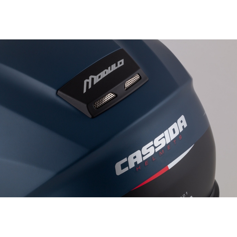 Cassida Modulo 2.1 Compass flip-up motorcykelhjelm mat blå perlemorsrød