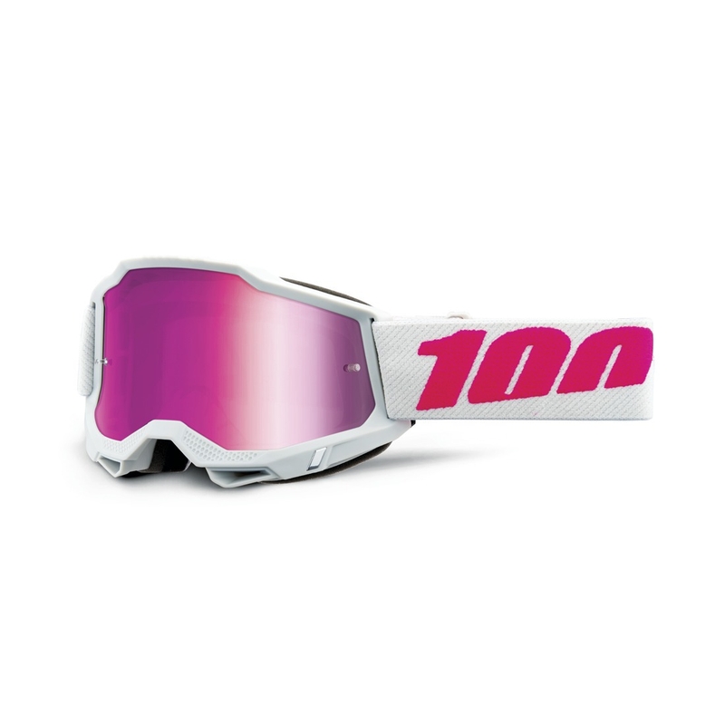 Motocrossbriller til børn 100% KEETZ ACCURI pink plexi