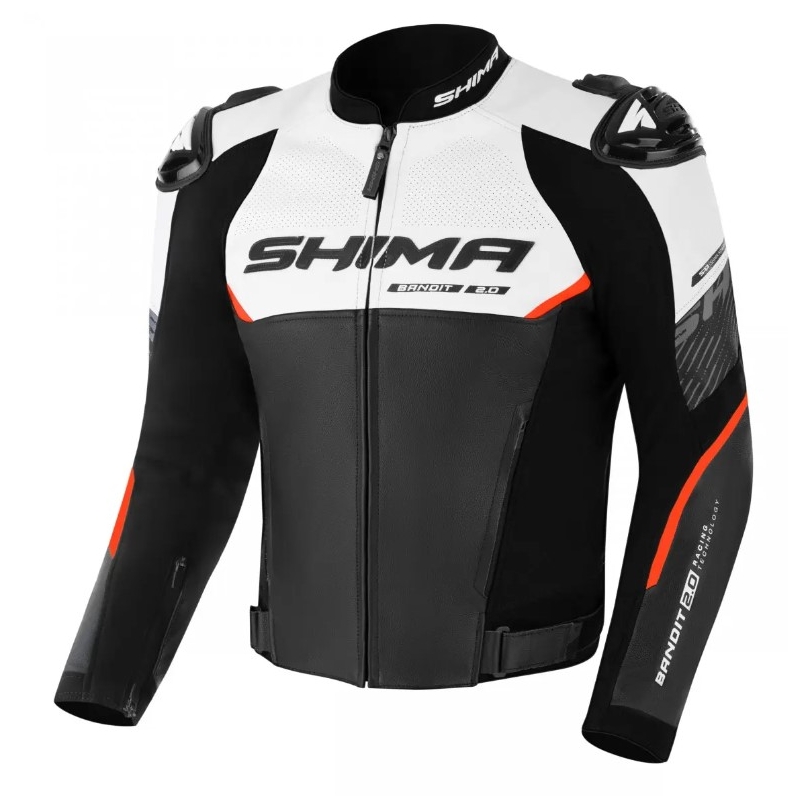 Motorcykeljakke Shima Bandit 2.0 sort-hvid-rød