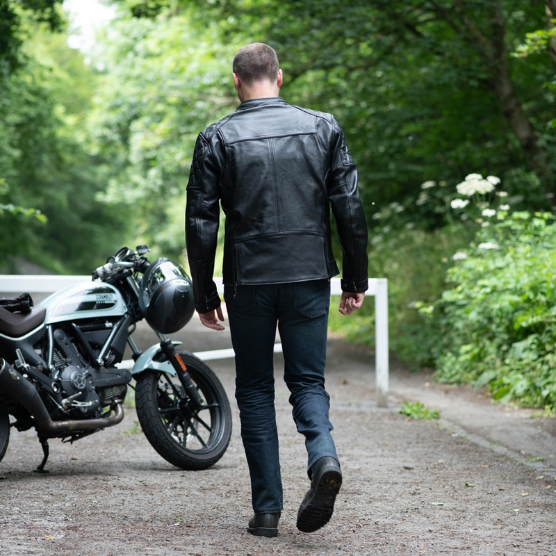 Oxford Route 73 2.0 Sort motorcykeljakke i læder