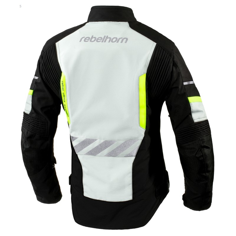 Dámská moto bunda Rebelhorn District šedo-černo-fluo žlutá výprodej
