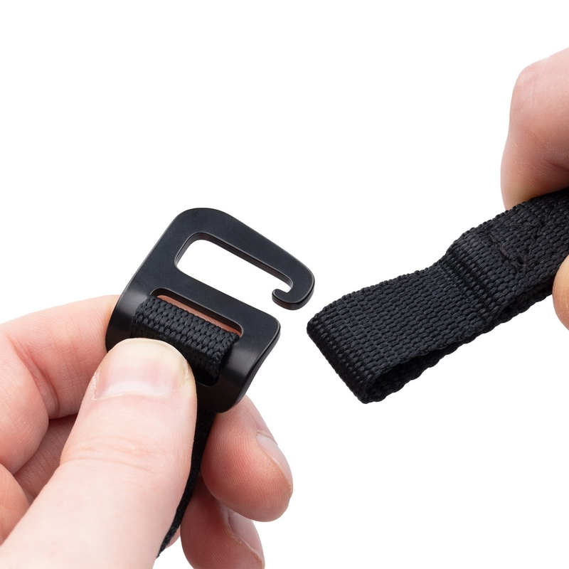 Oxford Atlas G-Hook bagageremme 2 stk sort 17 mm x 1,2 m