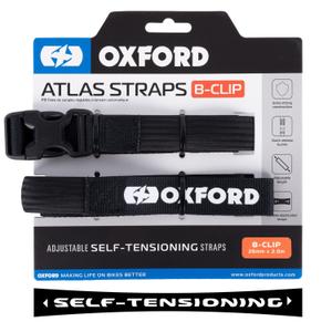 Oxford Atlas B-Clip bagageremme 2 stk sort 26 mm x 2 m