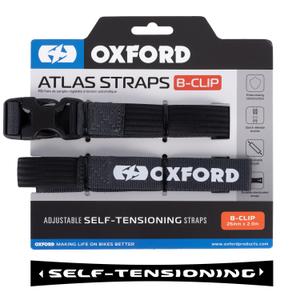 Oxford Atlas B-Clip bagageremme 2 stk. grå 26 mm x 2 m