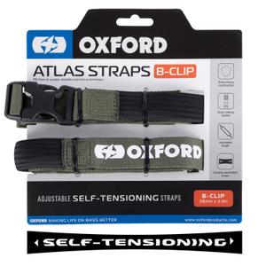 Oxford Atlas B-Clip bagageremme 2 stk grøn 26 mm x 2 m