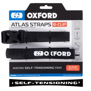 Oxford Atlas B-Clip bagageremme 2 stk sort 26 mm x 1,2 m