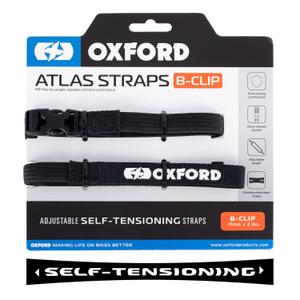 Oxford Atlas B-Clip bagageremme 2 stk sort 17 mm x 2 m