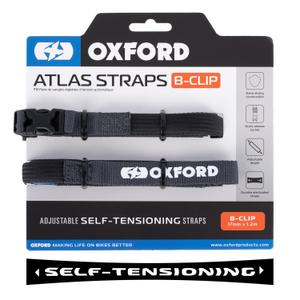 Oxford Atlas B-Clip bagageremme 2 stk. grå 17 mm x 1,2 m