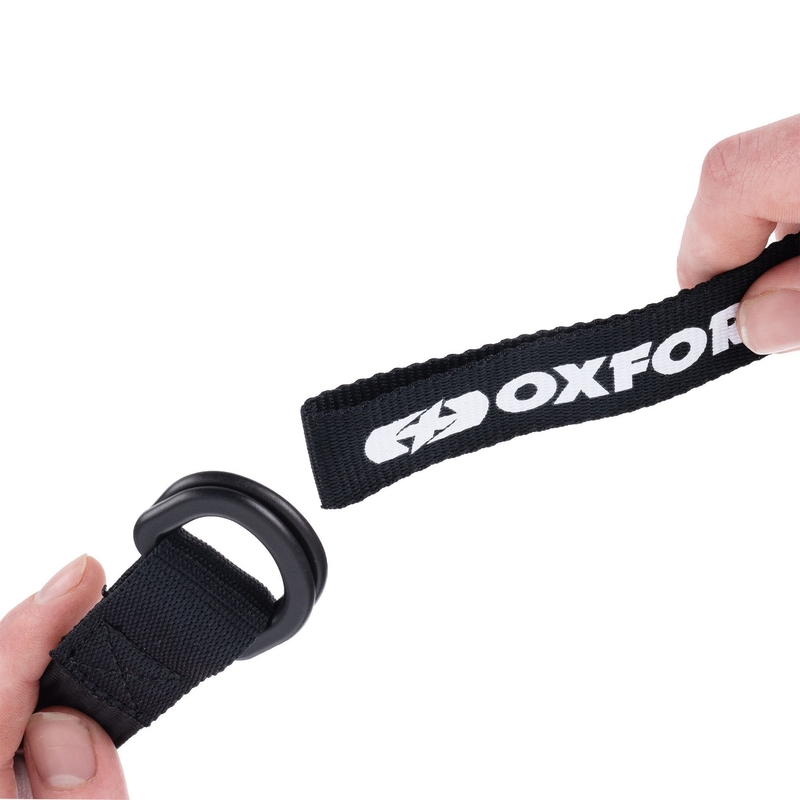 Oxford Atlas D-Ring bagageremme 2 stk sort 26 mm x 1,2 m