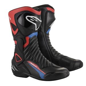 Alpinestars S-MX 6 Honda Collection sort-rød-blå-hvide motorcykelstøvler