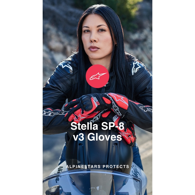Alpinestars SP-8 motorcykelhandsker til kvinder, sort og hvid