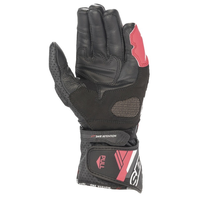 Alpinestars SP-8 motorcykelhandsker til kvinder, sort, hvid og pink