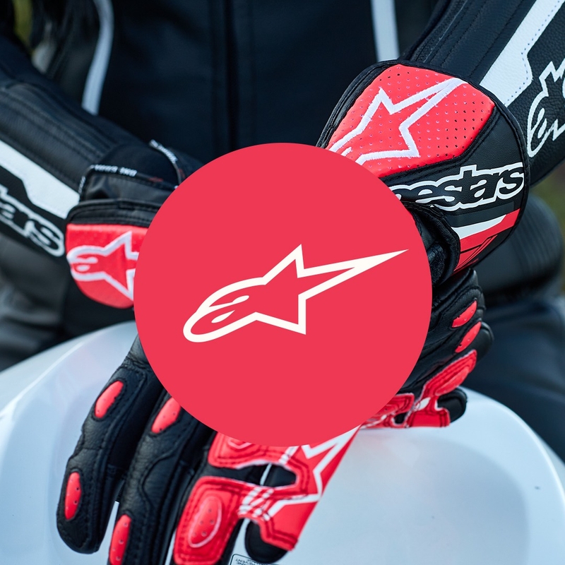Alpinestars SP-8 motorcykelhandsker til kvinder, sort, hvid og pink