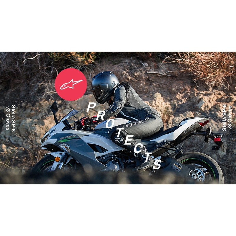 Alpinestars SP-8 motorcykelhandsker til kvinder, sort, hvid og pink