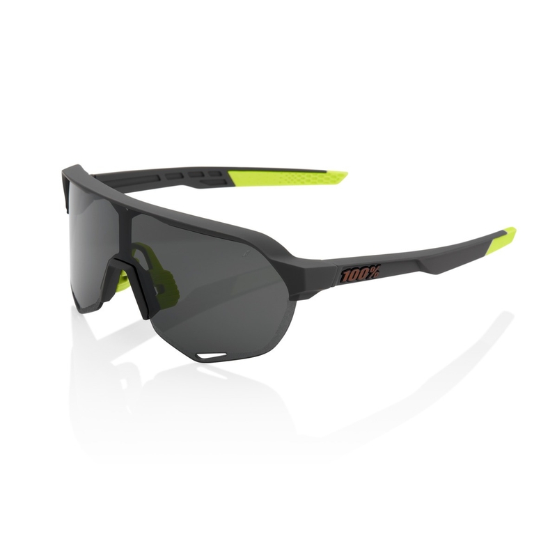 Solbriller 100% - USA S2 sort-fluogul med røgfarvet glas