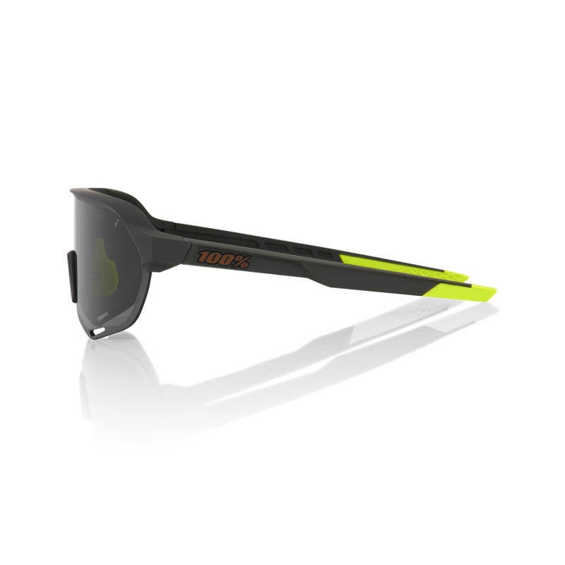 Solbriller 100% - USA S2 sort-fluogul med røgfarvet glas