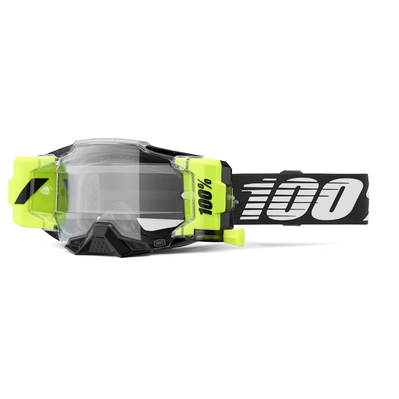 Motocrossbriller 100% - USA Armega Forecast sort (klart glas)