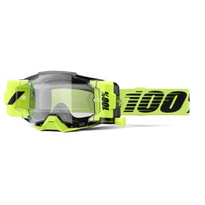 Motocrossbriller 100% - USA Armega Forecast fluo green (klart glas)