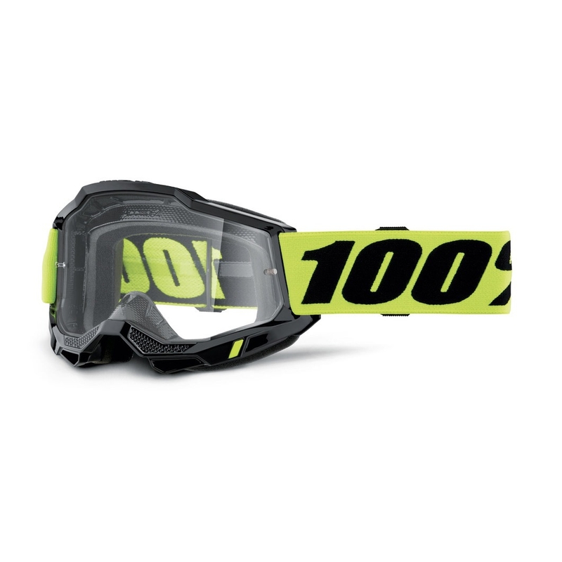 Motocrossbriller 100% ACCURI 2 OTG sort-fluogul (klar plexi)