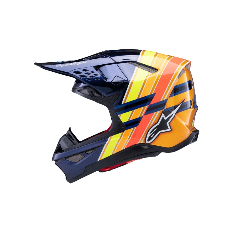 Alpinestars Supertech S-M10 motocrosshjelm TROY LEE DESIGNS pearl blue-fluo orange-yellow-red