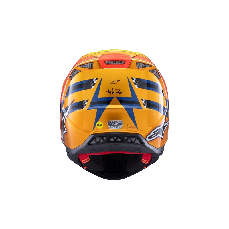 Alpinestars Supertech S-M10 motocrosshjelm TROY LEE DESIGNS pearl blue-fluo orange-yellow-red