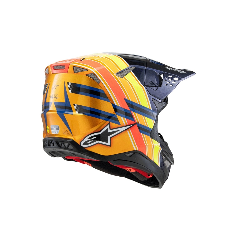 Alpinestars Supertech S-M10 motocrosshjelm TROY LEE DESIGNS pearl blue-fluo orange-yellow-red