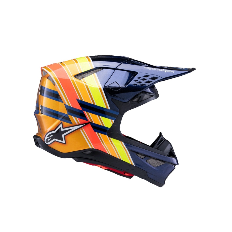 Alpinestars Supertech S-M10 motocrosshjelm TROY LEE DESIGNS pearl blue-fluo orange-yellow-red