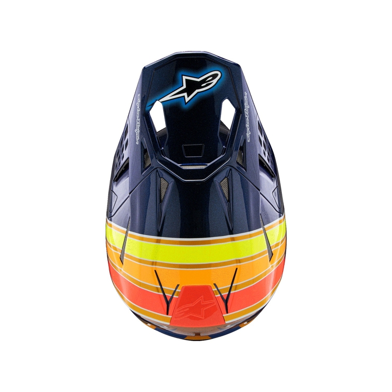 Alpinestars Supertech S-M10 motocrosshjelm TROY LEE DESIGNS pearl blue-fluo orange-yellow-red