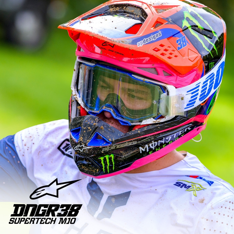 Alpinestars Supertech S-M10 HAIDEN DEEGAN edition motocrosshjelm fluo orange-lilla-pink-grøn