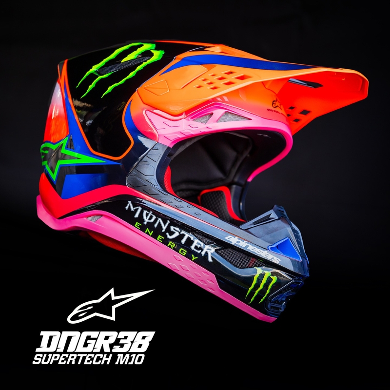 Alpinestars Supertech S-M10 HAIDEN DEEGAN edition motocrosshjelm fluo orange-lilla-pink-grøn