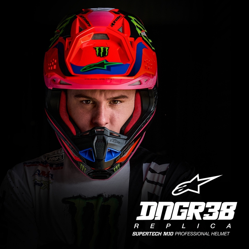 Alpinestars Supertech S-M10 HAIDEN DEEGAN edition motocrosshjelm fluo orange-lilla-pink-grøn