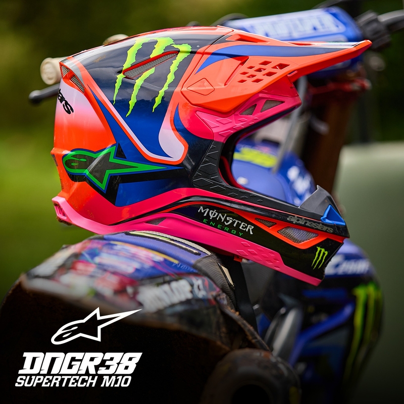 Alpinestars Supertech S-M10 HAIDEN DEEGAN edition motocrosshjelm fluo orange-lilla-pink-grøn