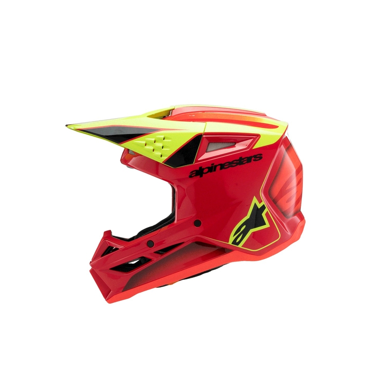 Alpinestars S-M3 FRAY børne motocrosshjelm rød-fluo gul-sort