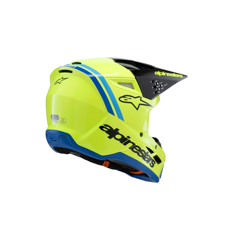 Alpinestars S-M3 RADIUM børne motocrosshjelm fluo gul-sort-blå